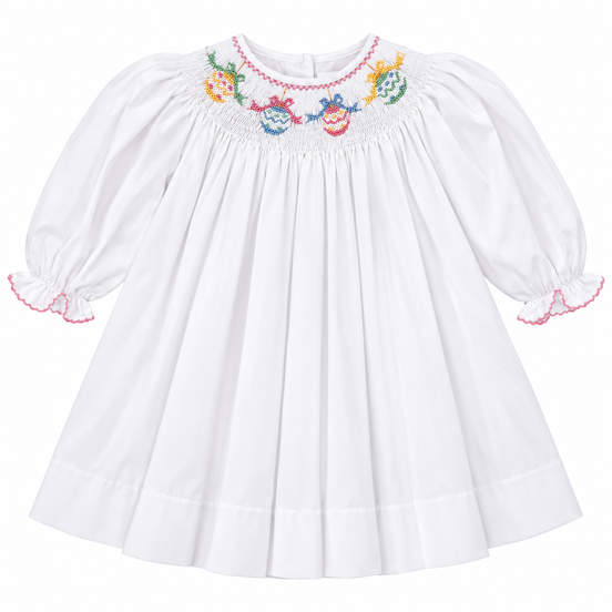 Ornament Long Sleeve Bishop Dress