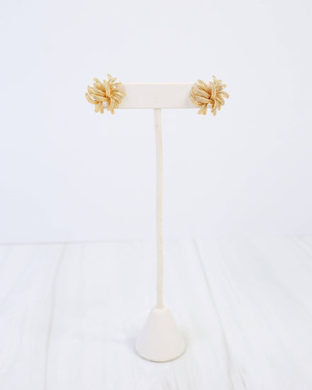 Newark Textured Cluster Earrings – Gold