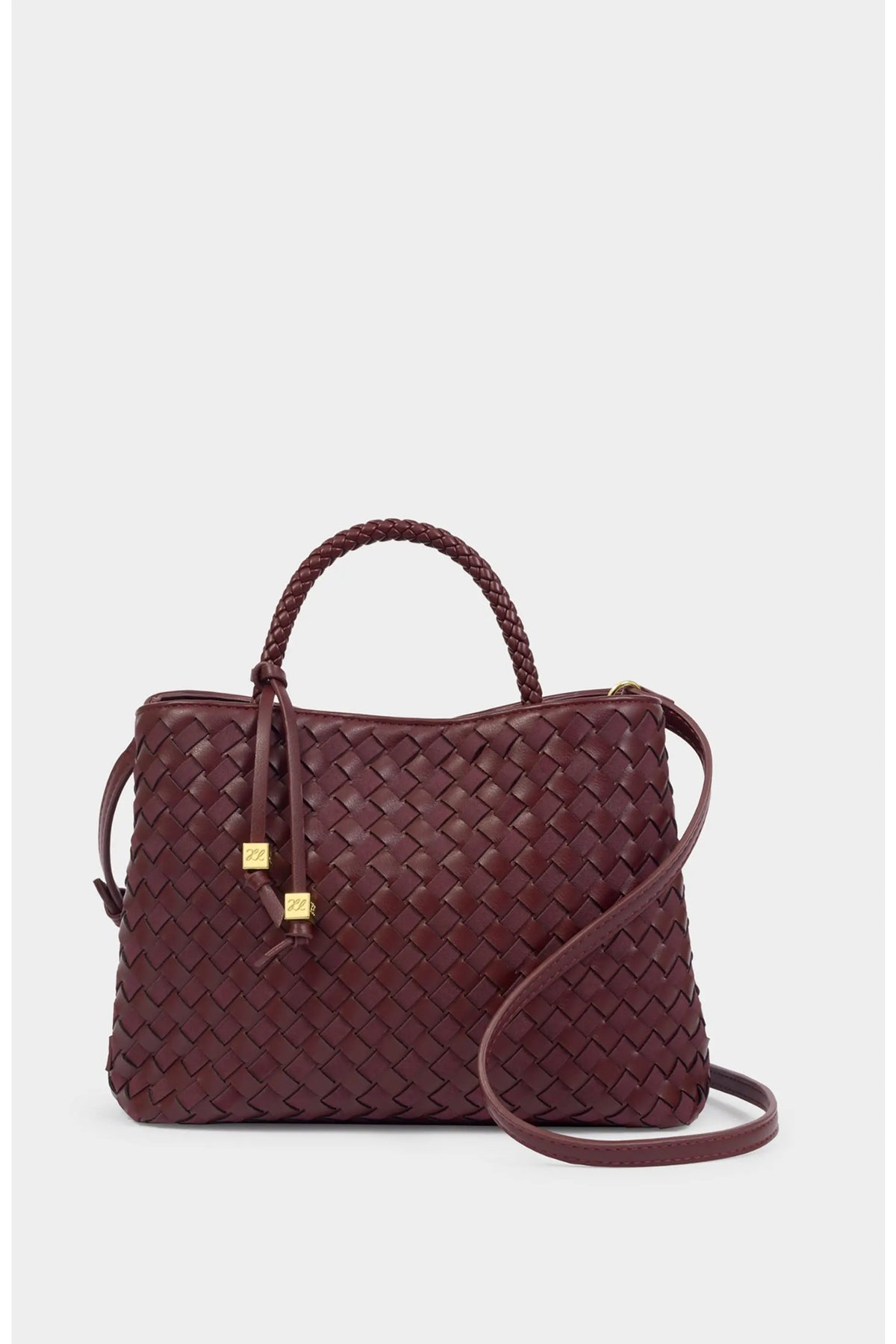 Nova Woven Top Handle Bag- Burgundy