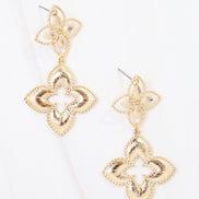 Quatrefoil Dangle Earrings – Gold