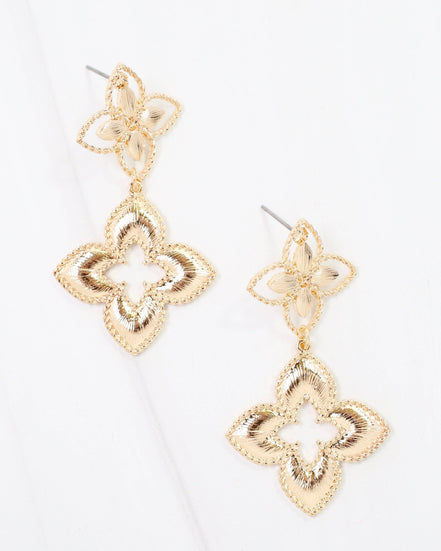 Quatrefoil Dangle Earrings – Gold
