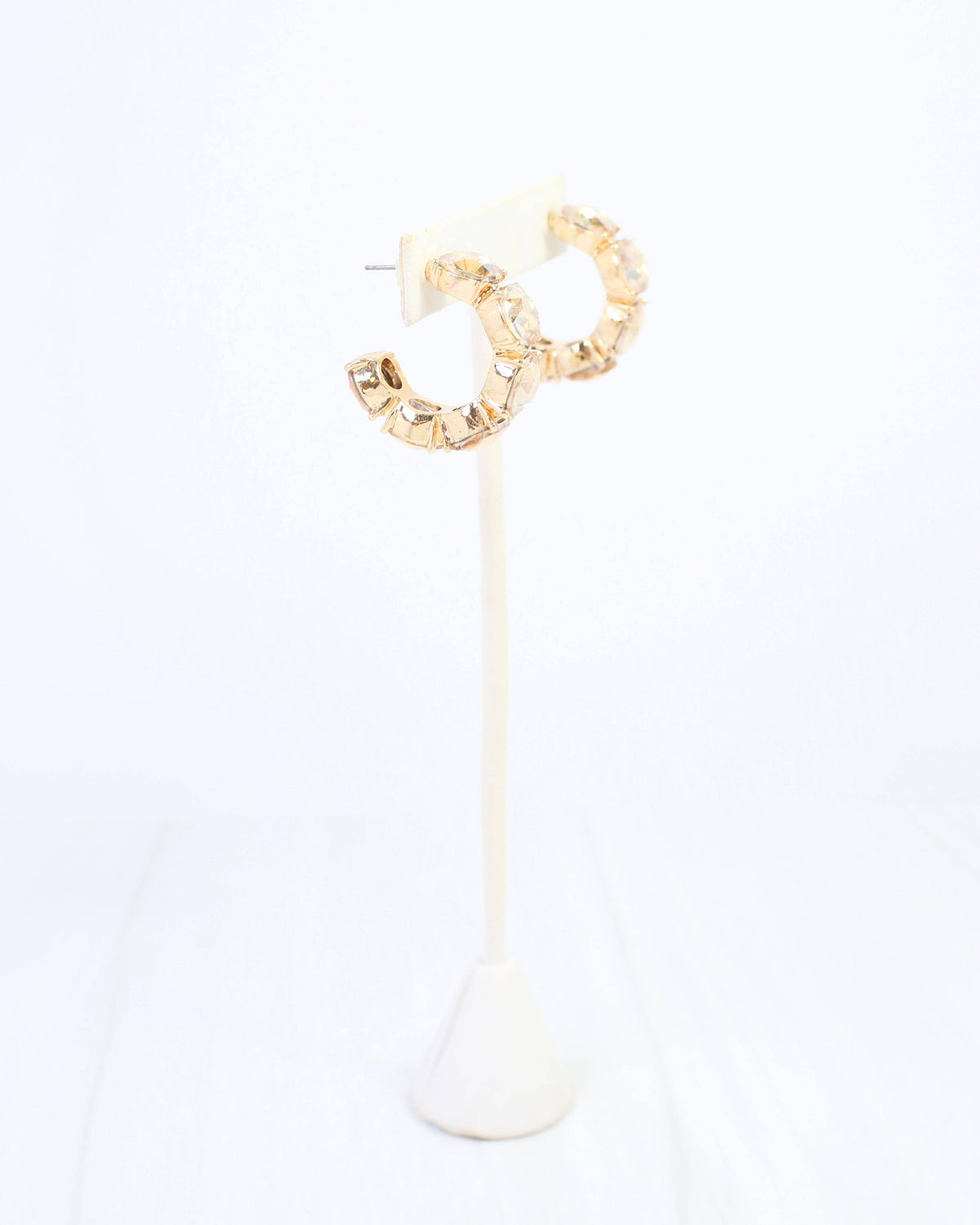 Kadis Crystal Hoop Earring Champagne