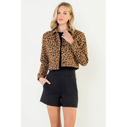 “Raine” Cheetah Print Cropped Jacket