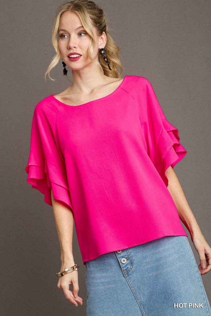 Radiant Ruffle Sleeve Blouse