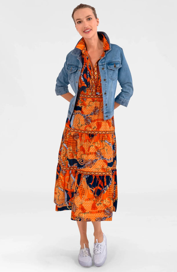 Coral Tide Maxi Dress