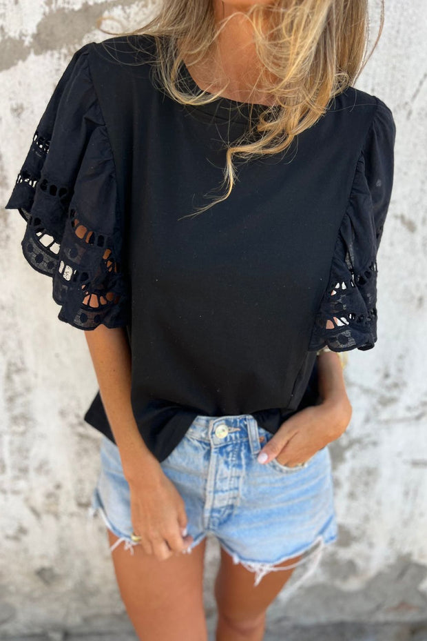 Midnight Lace Sleeve Top