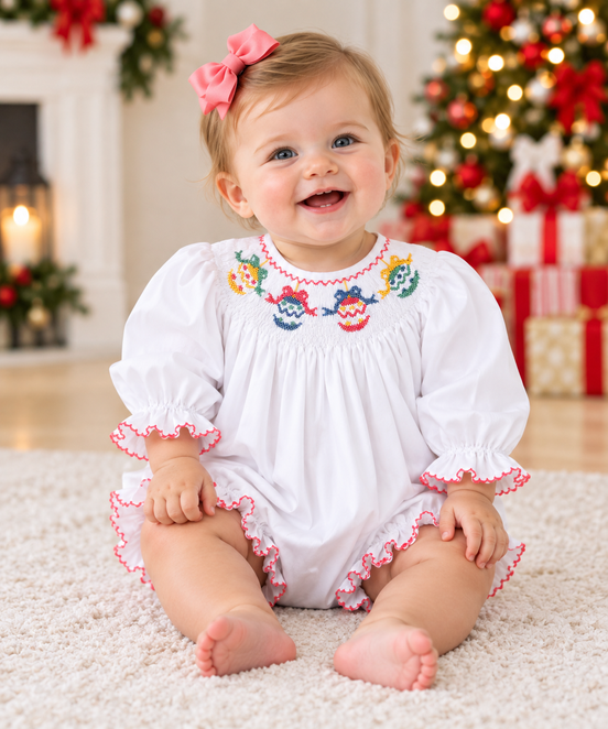 Ornament Long Sleeve Bishop Bubble