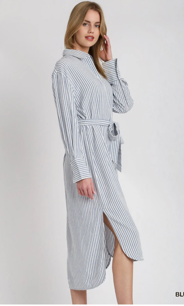 Caroline Striped Shirt Dress