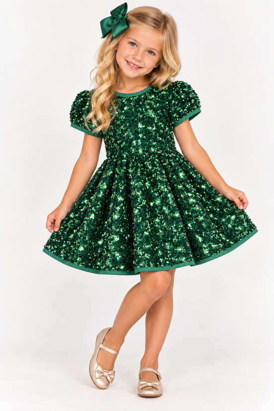 Hunter Green Glitter Dress