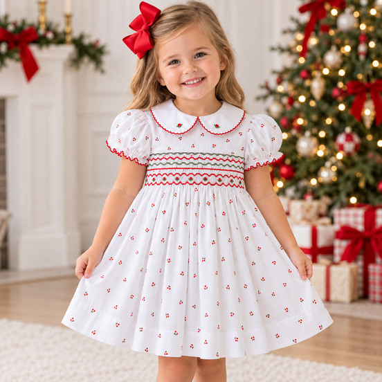 Berry Smocked Dress