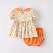 Pumpkin Rose Dress & Bloomers