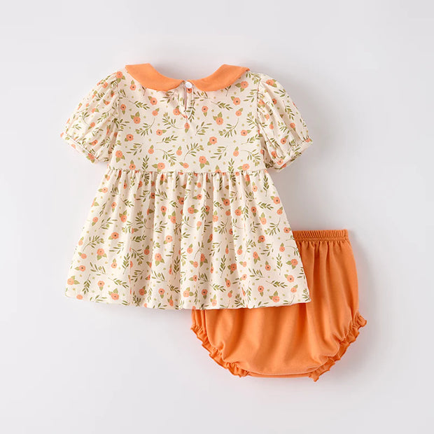 Pumpkin Rose Dress & Bloomers
