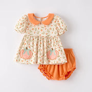 Pumpkin Rose Dress & Bloomers