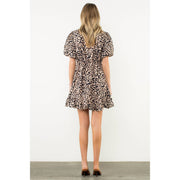 “Sutton” Puff Sleeve Cheetah Print Dress