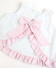 White and Pink Swiss Dot Swing Set
