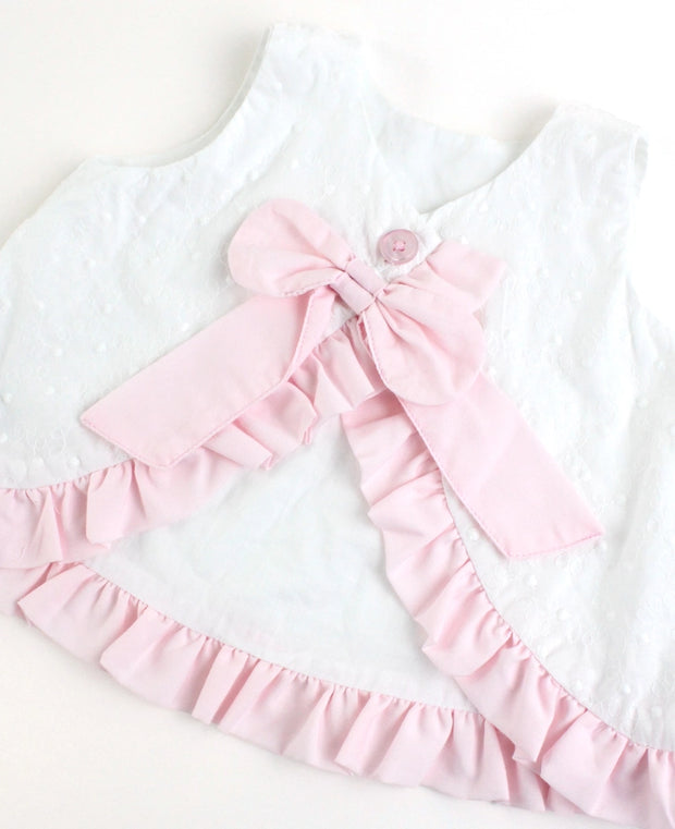 White and Pink Swiss Dot Swing Set