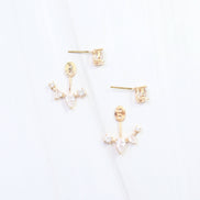 Mae CZ Ear Jacket Earrings – Gold