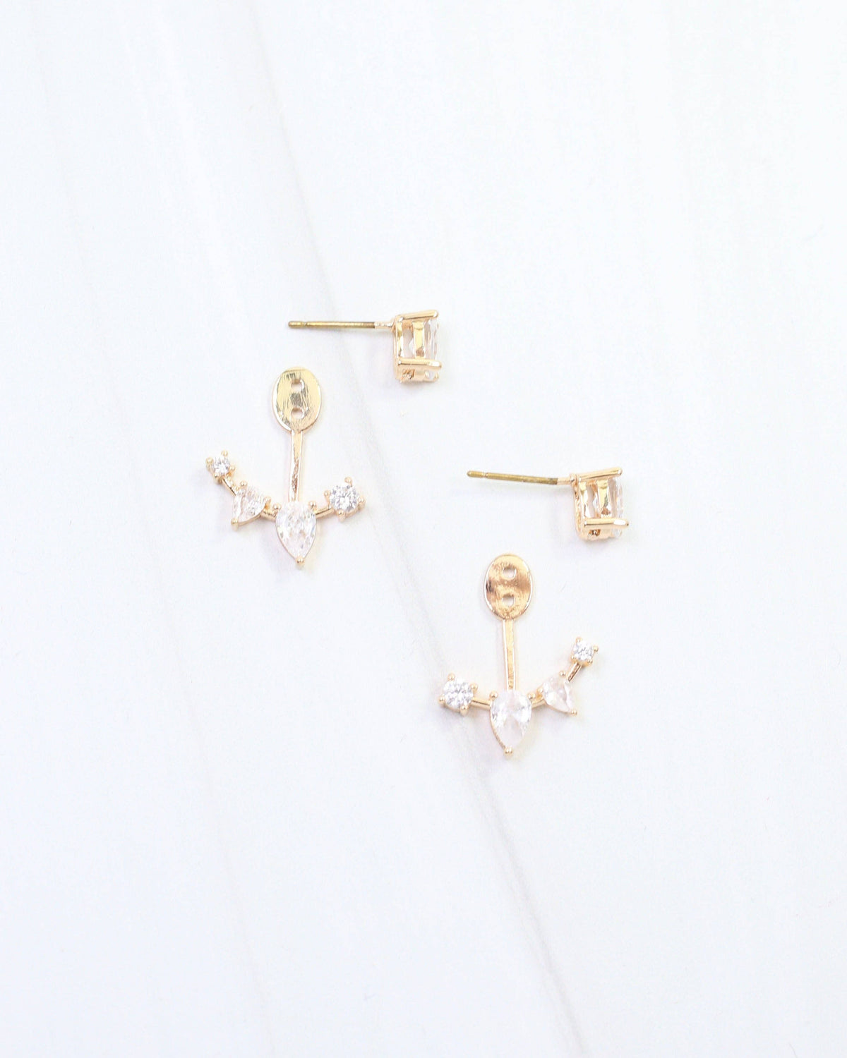 Mae CZ Ear Jacket Earrings – Gold
