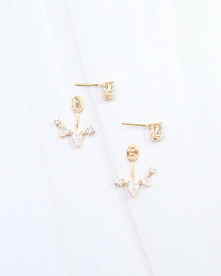 Mae CZ Ear Jacket Earrings – Gold