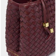 Nova Woven Top Handle Bag- Burgundy