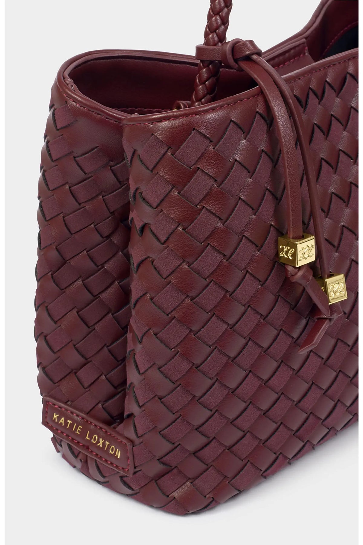 Nova Woven Top Handle Bag- Burgundy