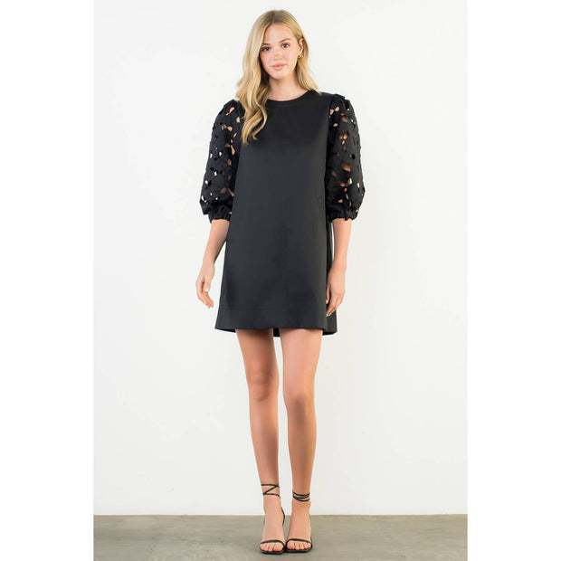 “Eden” Eyelet Detail Short Sleeve Dress
