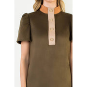“Georgia” Short Sleeve Suede Dress