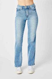 Judy Blue-High Waisted Tummy Control Straight Jeans