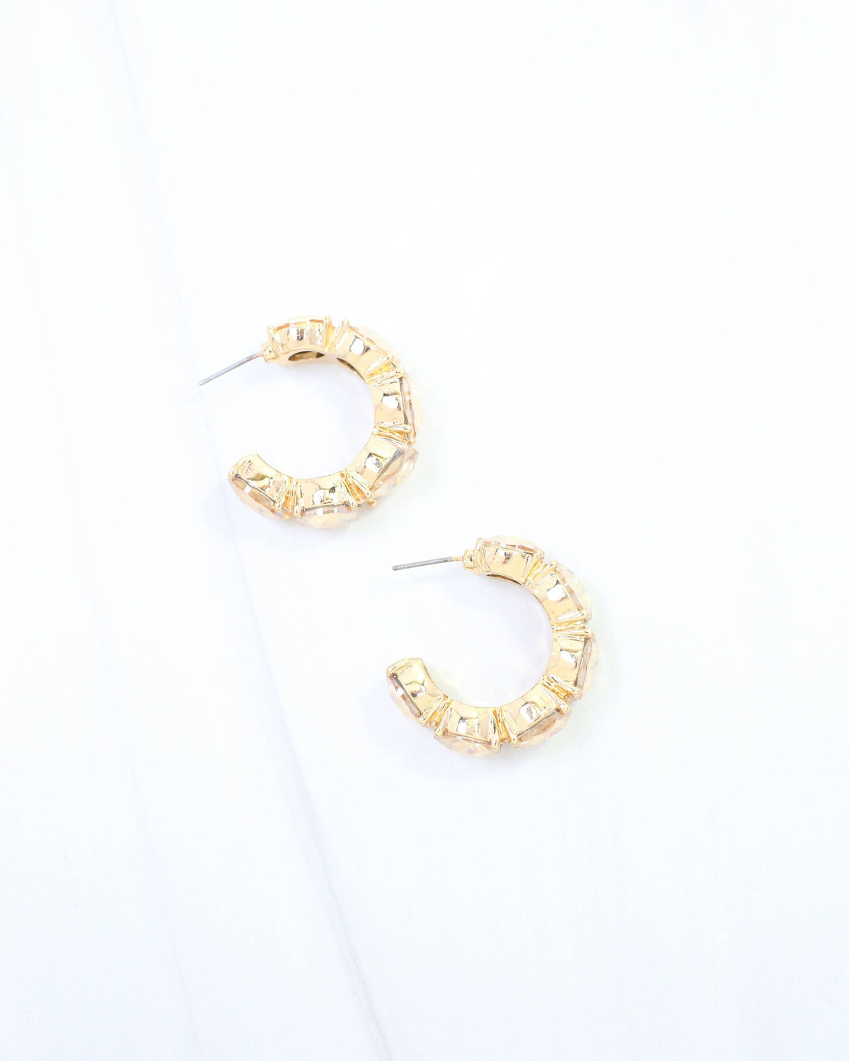 Kadis Crystal Hoop Earring Champagne