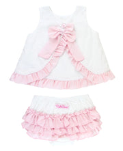 White and Pink Swiss Dot Swing Set