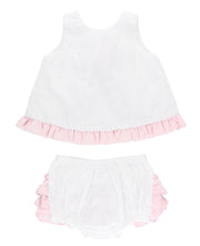 White and Pink Swiss Dot Swing Set