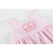Pink Seersucker Pom Pom Flipflops Dress