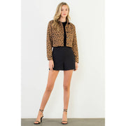 “Raine” Cheetah Print Cropped Jacket