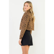 “Raine” Cheetah Print Cropped Jacket