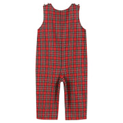 Santa’s Sleigh Smocked Plaid Overalls