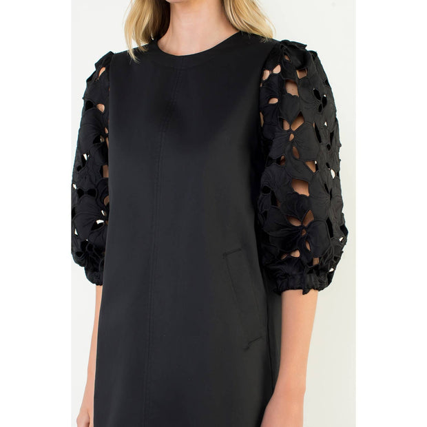 “Eden” Eyelet Detail Short Sleeve Dress