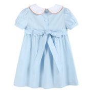 Light Blue Pumpkin Vine Smocked Dress