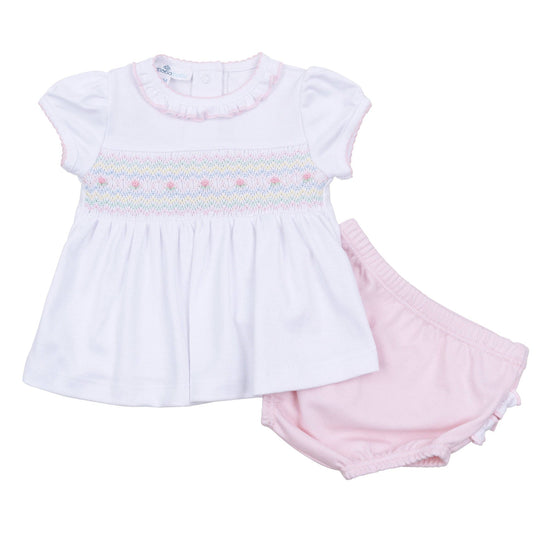 Junie's Smocked Diaper Cover Set – Pink