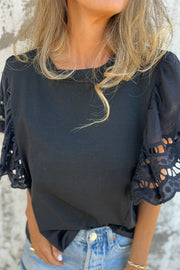 Midnight Lace Sleeve Top