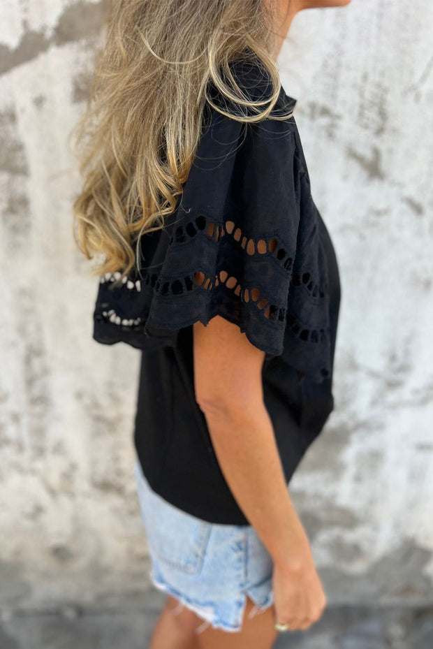 Midnight Lace Sleeve Top