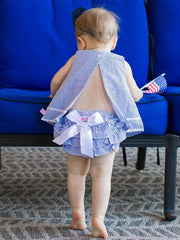 Blue Seersucker Swing Set