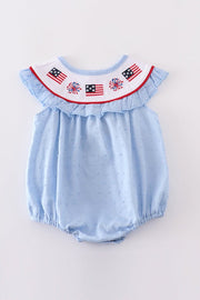 Blue Swiss Dot American Flag Bubble