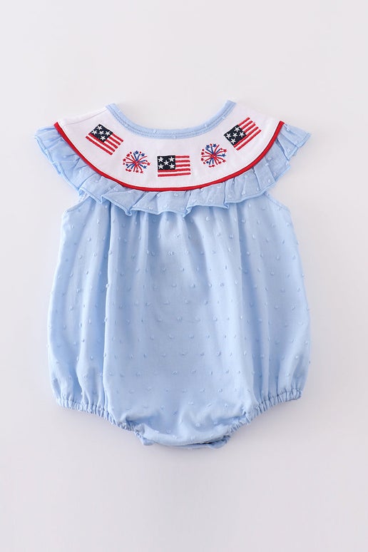Blue Swiss Dot American Flag Bubble