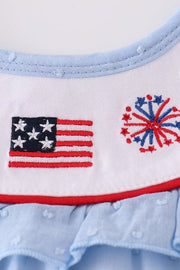 Blue Swiss Dot American Flag Bubble