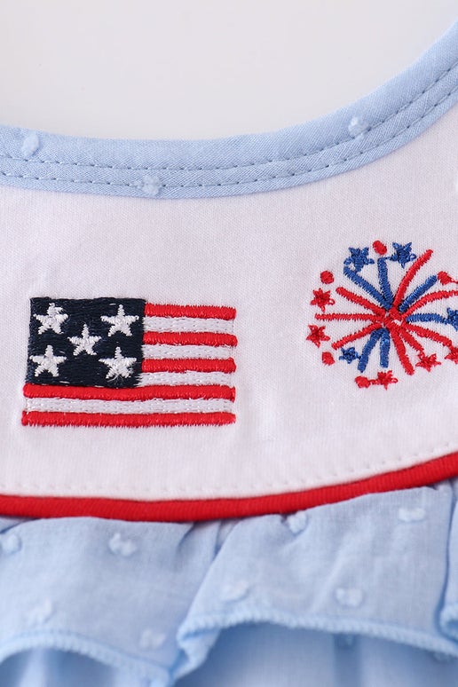 Blue Swiss Dot American Flag Bubble