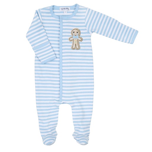 Gingerbread Land Combo Blue Footie