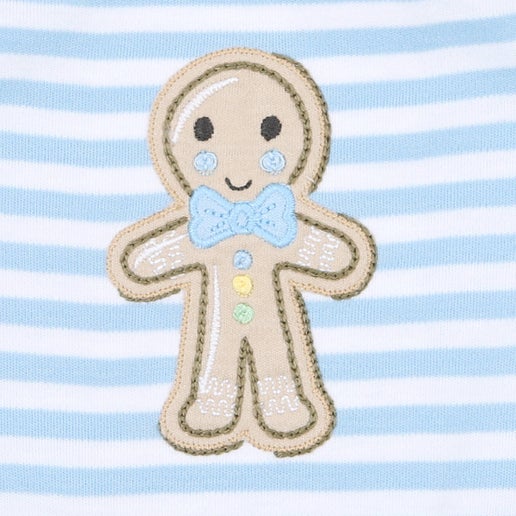 Gingerbread Land Combo Blue Footie