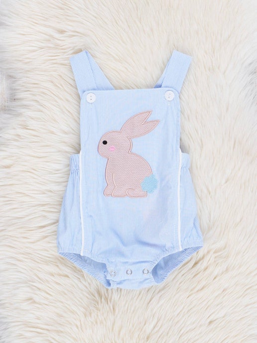 Blue Poppy Bunny Romper